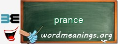 WordMeaning blackboard for prance